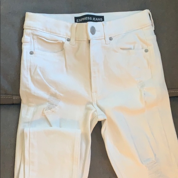 Express jeans, white with “destroyed” look - Picture 1 of 5